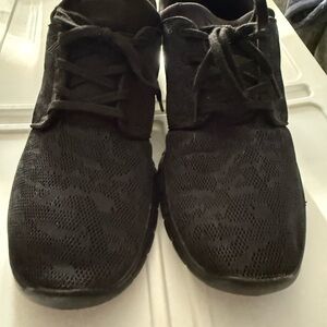 Black Lace-Up Sneakers